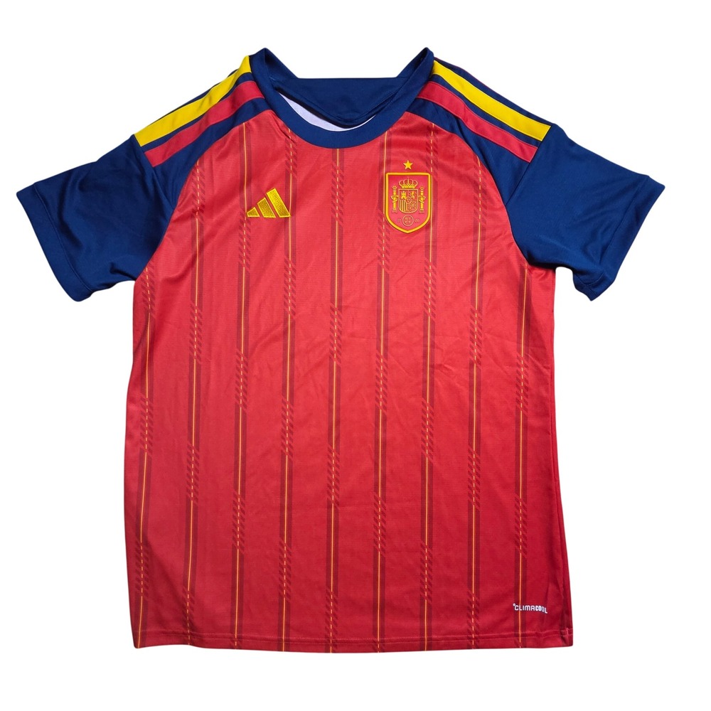 Adidas Spain 26 National Team Soccer World Cup Home Jersey L Climacool Blokecore